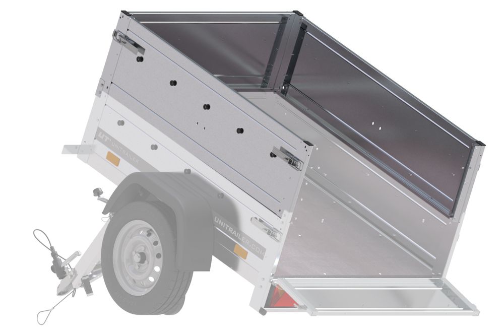 Neu Anhänger GARDEN TRAILER 150 KIPP mit zusätzlichen Bordwänden, Stützrad und Flachplane