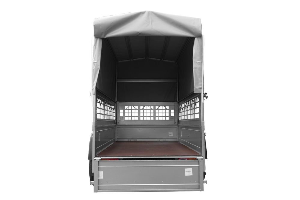 Kippanhänger Garden Trailer 200 KIPP 200x106 cm 750 kg mit Laubgitteraufsatz, Hochplane, Hochspriegel und Stützrad