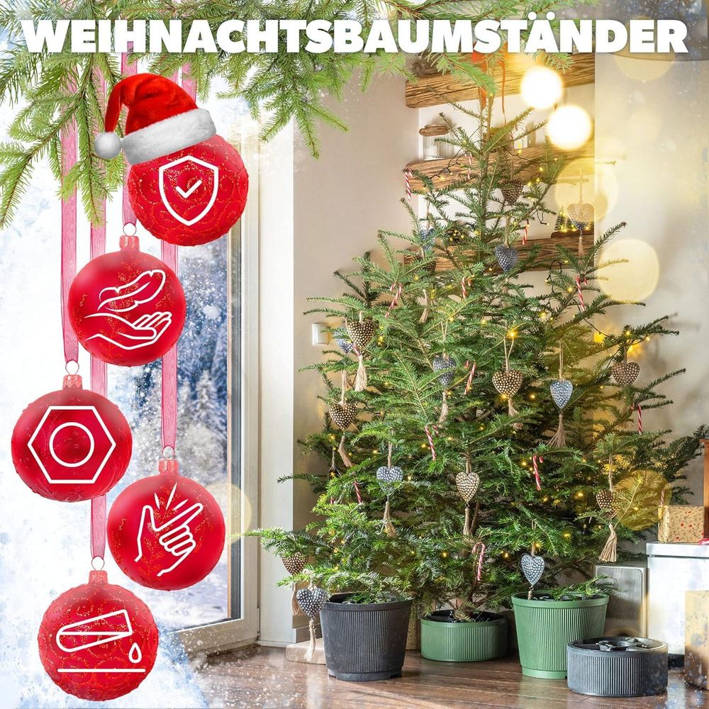 KADAX Weihnachtsbaumständer "Andel", Christbaumständer aus recycelten Kunststoff, Grün, Baumhöhe bis 150 cm