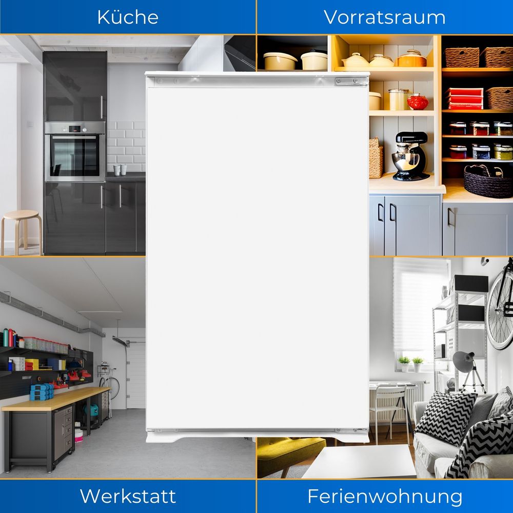 Exquisit Einbau Kühlschrank EKS131-4-E-040D | 118 l Nutzinhalt | Alarm-Funktion | 4*-Gefrieren | 88 cm Höhe | Einbaugerät