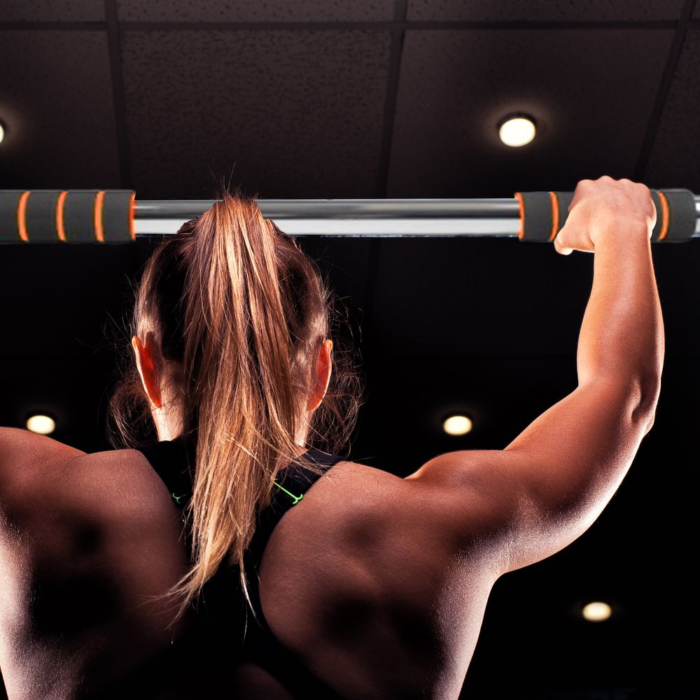 Klimmzugstange Türrahmen 100cm Klimmzug Sicher Türreck mit Absturzsicherung Stangen Absturzsicherung bis 350 kg Reckstange Fitness Pull Up Bar Retoo
