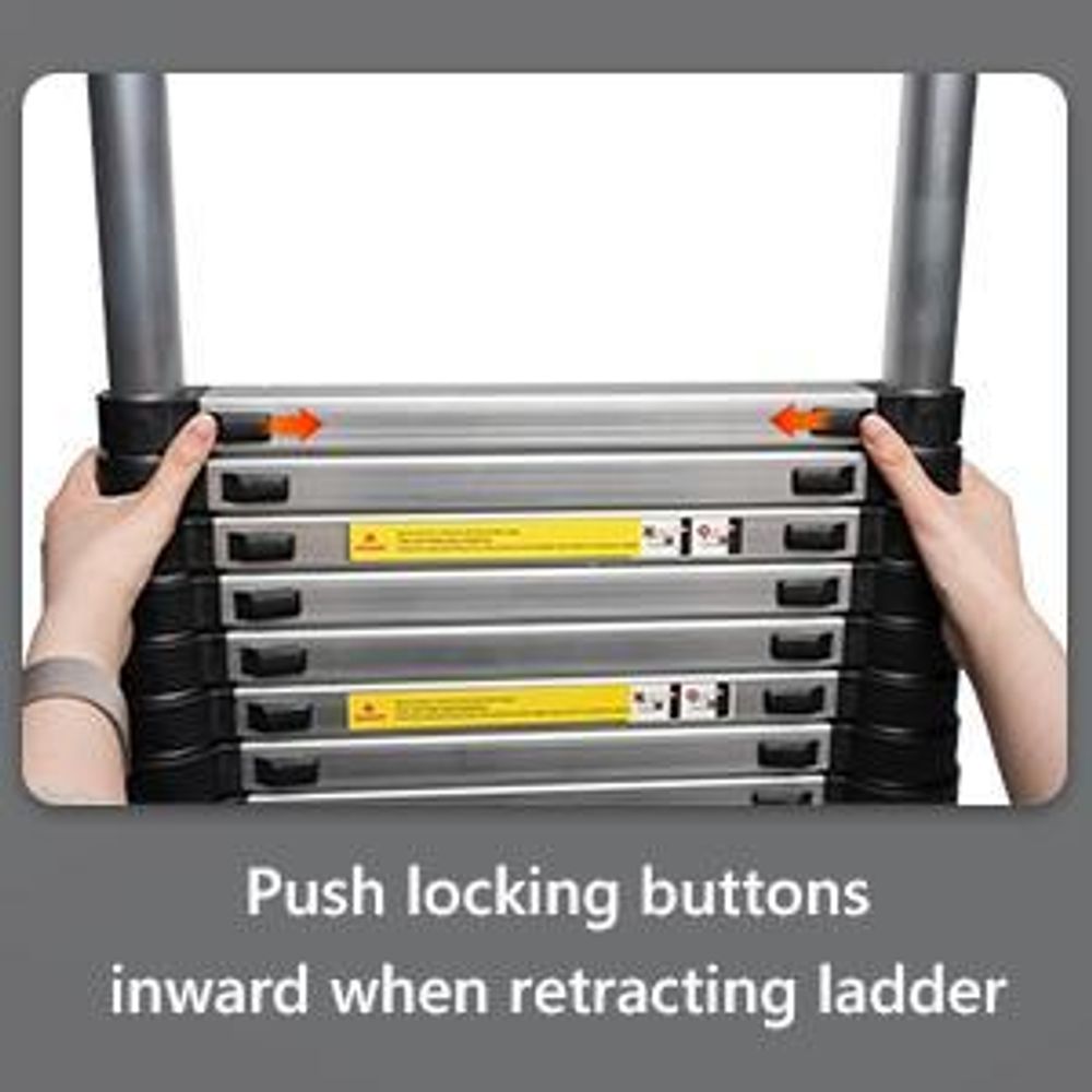 STANEW Échelle Télescopique 6,2M en Aluminium Bricolage Pliable, Accoudoir Amovible et Barre d'équilibre, Extensible Droite Multi-Fonction Ladder
