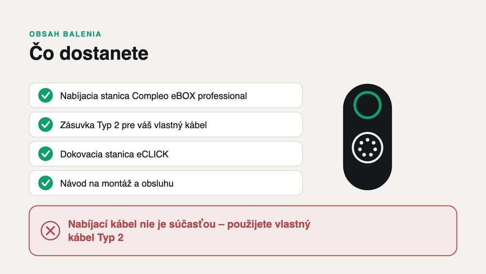 22 kW trojfázovo – s vlastným káblom Typ 2
