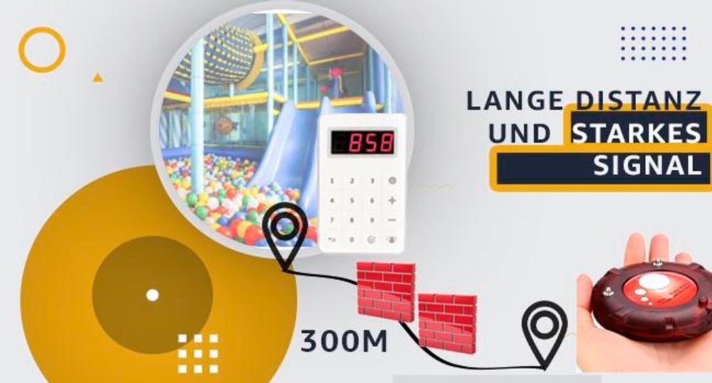 Retekess TD158 Pager System, Pager Rufsystem, LED-Röhrenanzeige, 4 Anrufmodi, Akku mit Großer Kapazität, Stumme Tastatur, Restaurant Pager, Pager für klinik, Hotel(mit Digitalröhre)