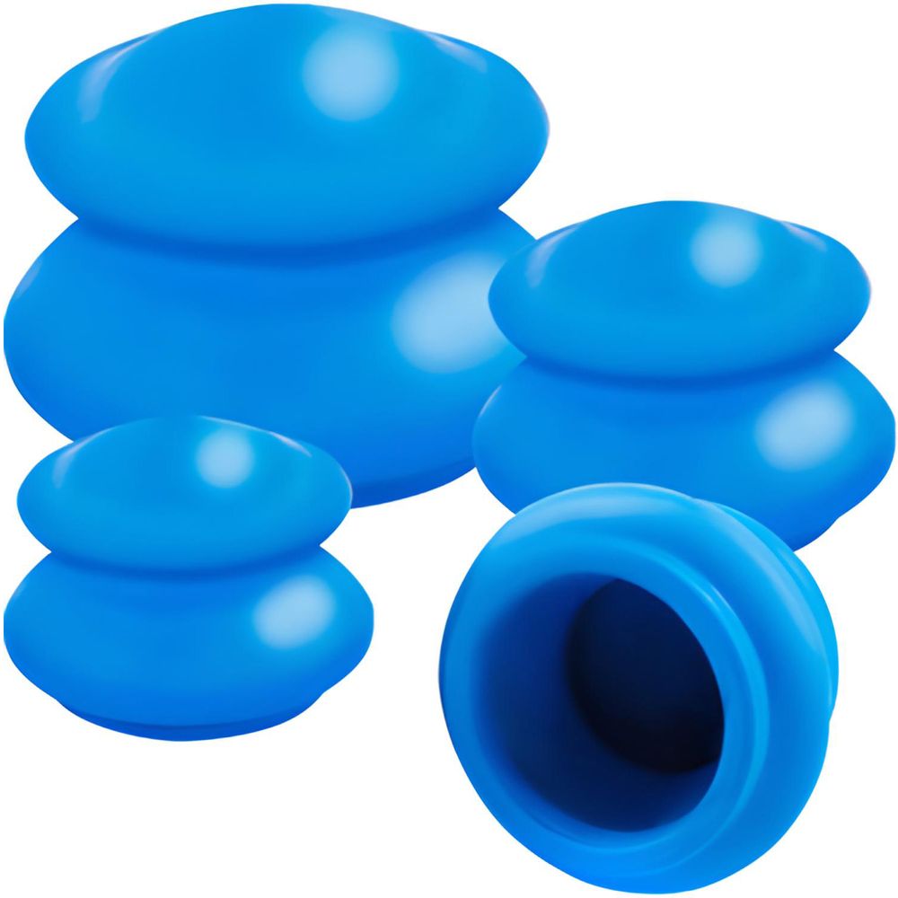 4er Schröpfen Set mit Schröpfgläser aus Silikon Pumpe Hochwertige Vakuum Massage Vakuumpumpe Cupping Schröpfglas Anti Cellulite Cups Retoo