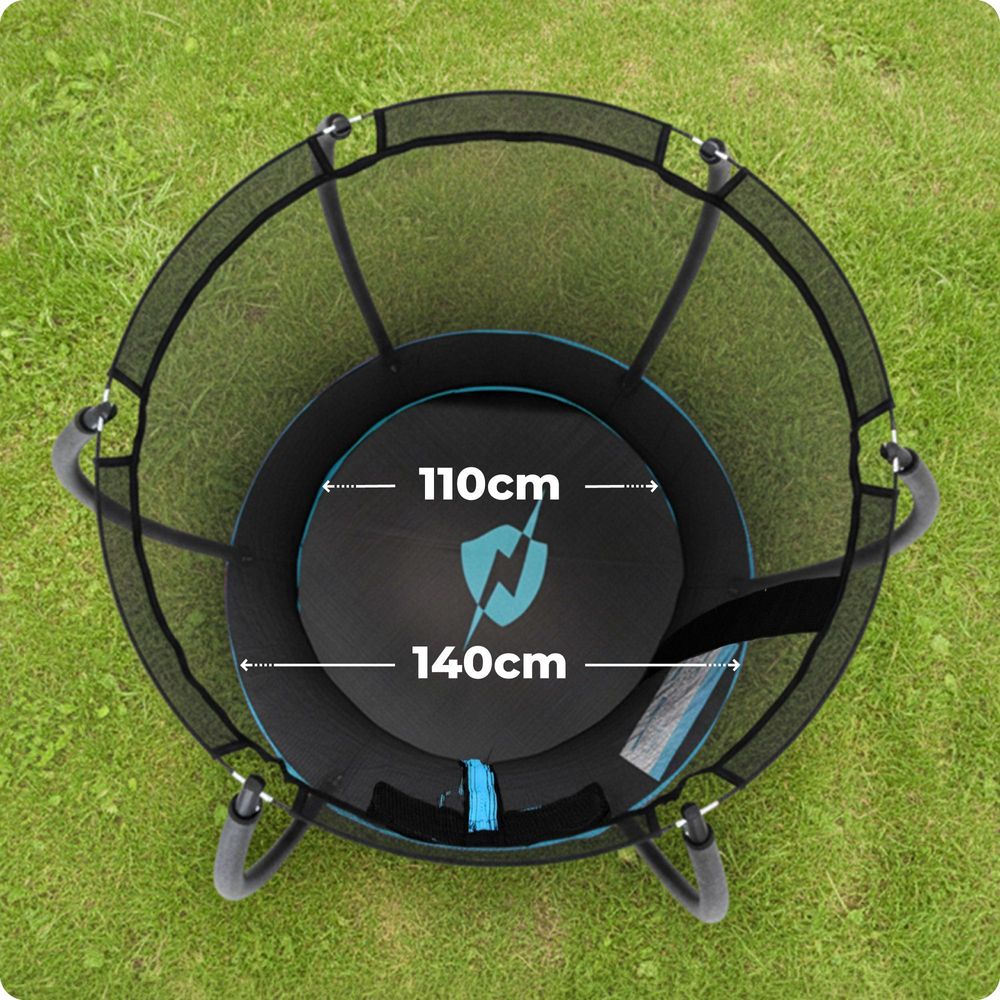 Thunder Gartentrampolin Ultra 140 cm 4,5 ft Innennetz 50 kg Blau Schwarz