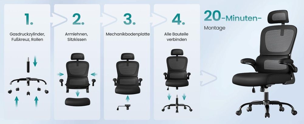 Bürostuhl, Netzstuhl, ergonomisches Design, mit Premium-Netzgewebe, Wippfunktion