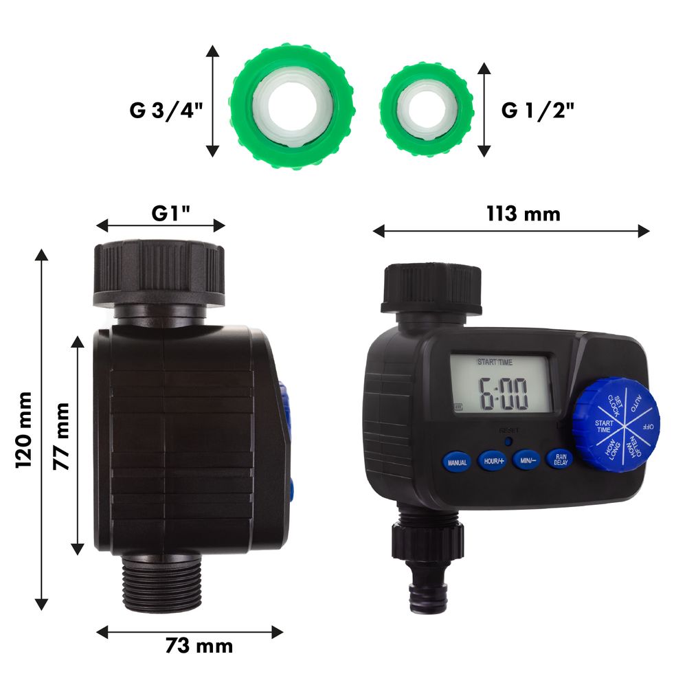 GreenBlue elektronische Bewässerungssteuerung, Programmiergerät Stromversorgung 2x1 5V AA GB390