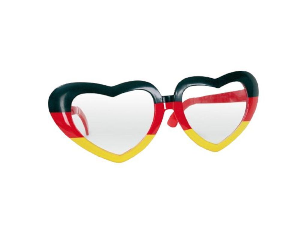 Riesenbrille FAN, Herzbrille, Deutschland, Fanartikel, Spassartikel