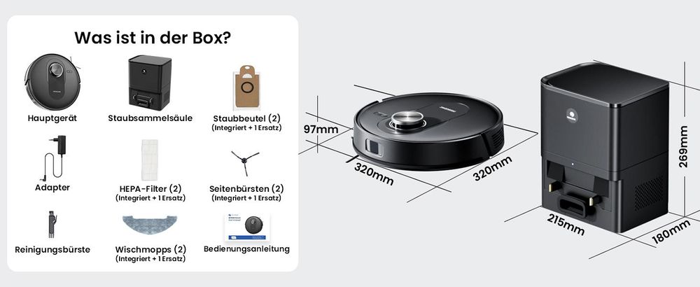 Proscenic Staubsauger Roboter, Saugroboter mit Wischfunktion, 8000Pa, 200 min, Alexa, Google Home, Siri oder IFTTT,360° LiDAR-Navigation, 3L