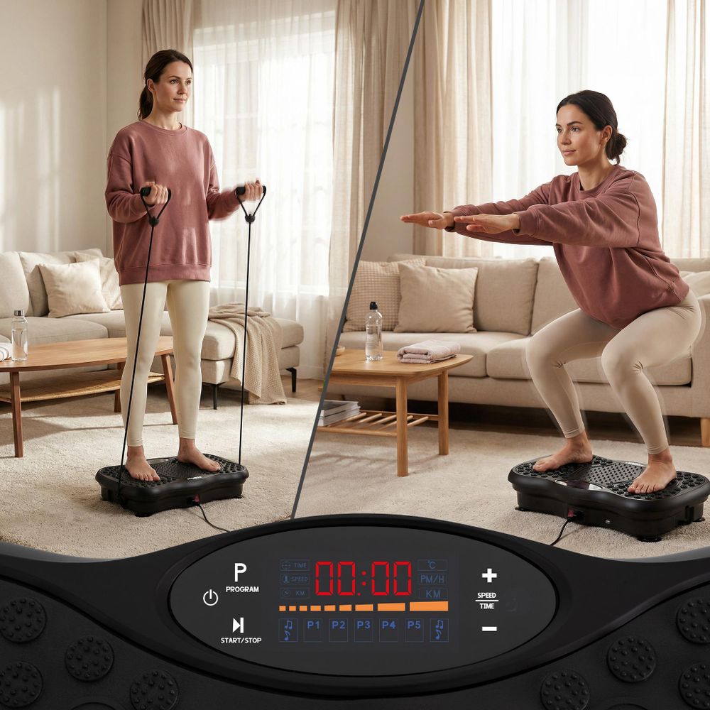 Miweba Sports Vibrationsplatte MV150 | Vibroplatte - LCD Vibrotrainer - Trainingsgerät - bis 150 kg - 120 Intensitätsstufen - Fernbedienung (Schwarz)