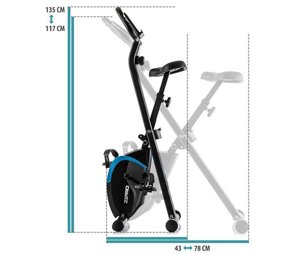 Rower treningowy Zipro Future X – składany rower X-Bike do małych mieszkań – magnetyczny rower fitness, zajmujący mało miejsca, cichy pomiar tętna, uchwyt na tablet