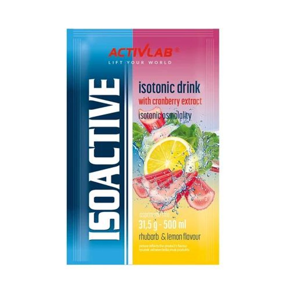 Activlab Isoactive Functional 31,5 g Sachet, Rhabarber-Zitrone, Isotonisches Pulver, 4 Elektrolyte + 8 B-Vitamine, Cranberry