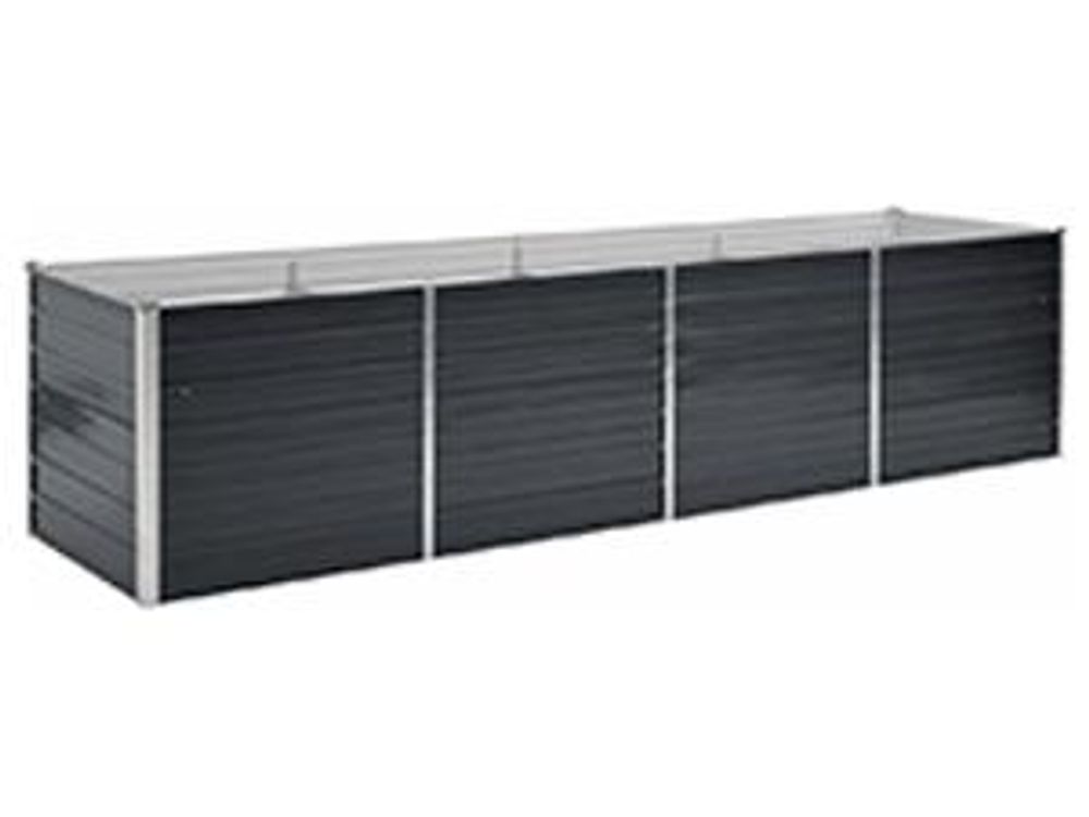 vidaXL Letto da giardino rialzato antracite 320 x 80 x 77 cm Acciaio zincato