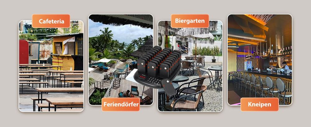 Retekess TD175P Restaurant Pager System, 30Pagers, 800M Pager Rufsystem, 7 Rufmod, 15H, Pager Pieper für Food Court, Hotel, Café, Bar, walkie talkie
