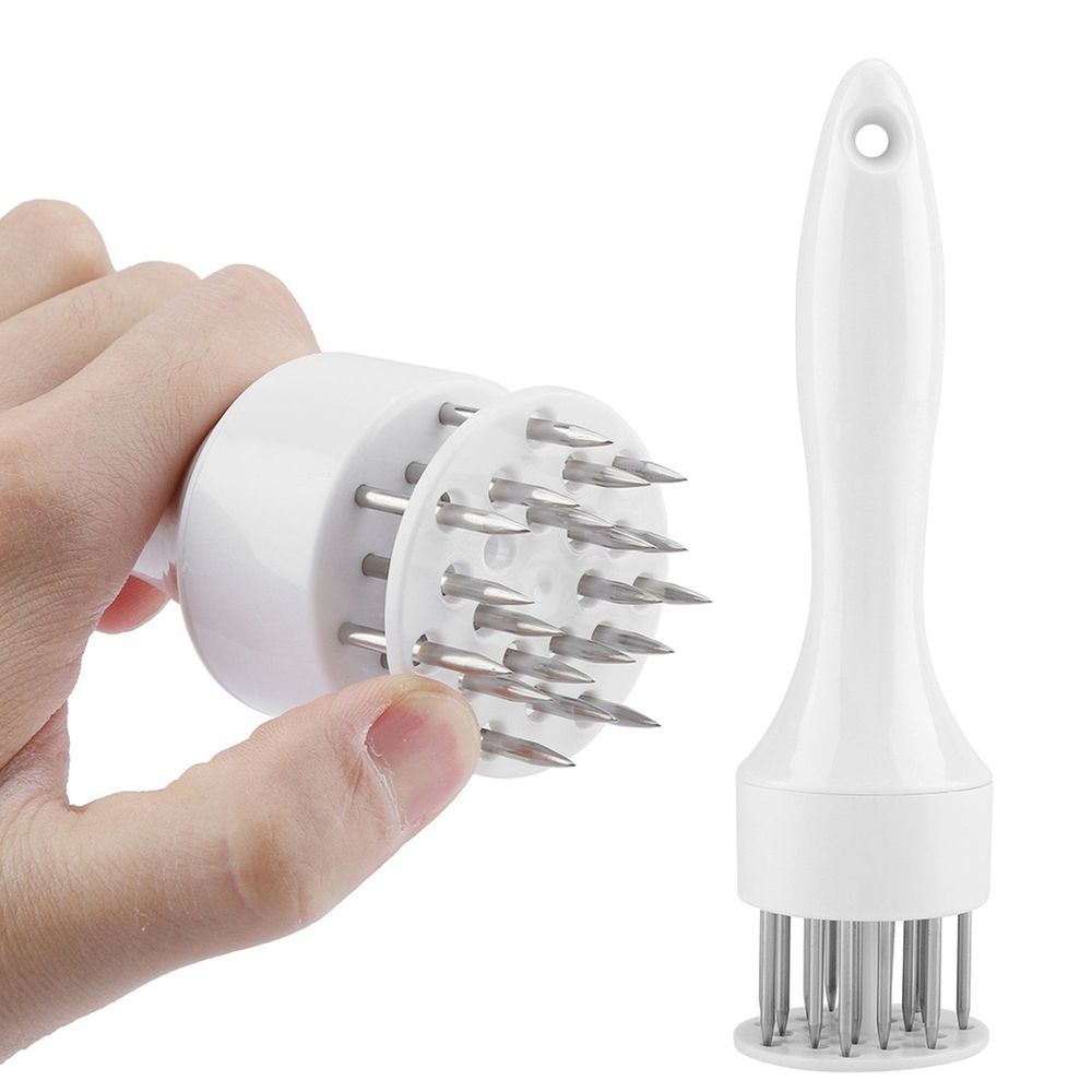 Fleischzartmacher mit 21-Edelstahlklingen Steaker Fleischklopfer Fleischstecher Fleischhammer Schnitzelklopfer Steakhammer White Retoo