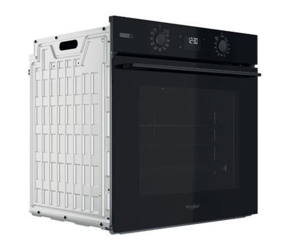 Whirlpool OMSK58RU1SB, Medium, Elektrischer Ofen, 71 l, 71 l, Lüfterunterstützt, Hydrolytisch + Pyrolytisch