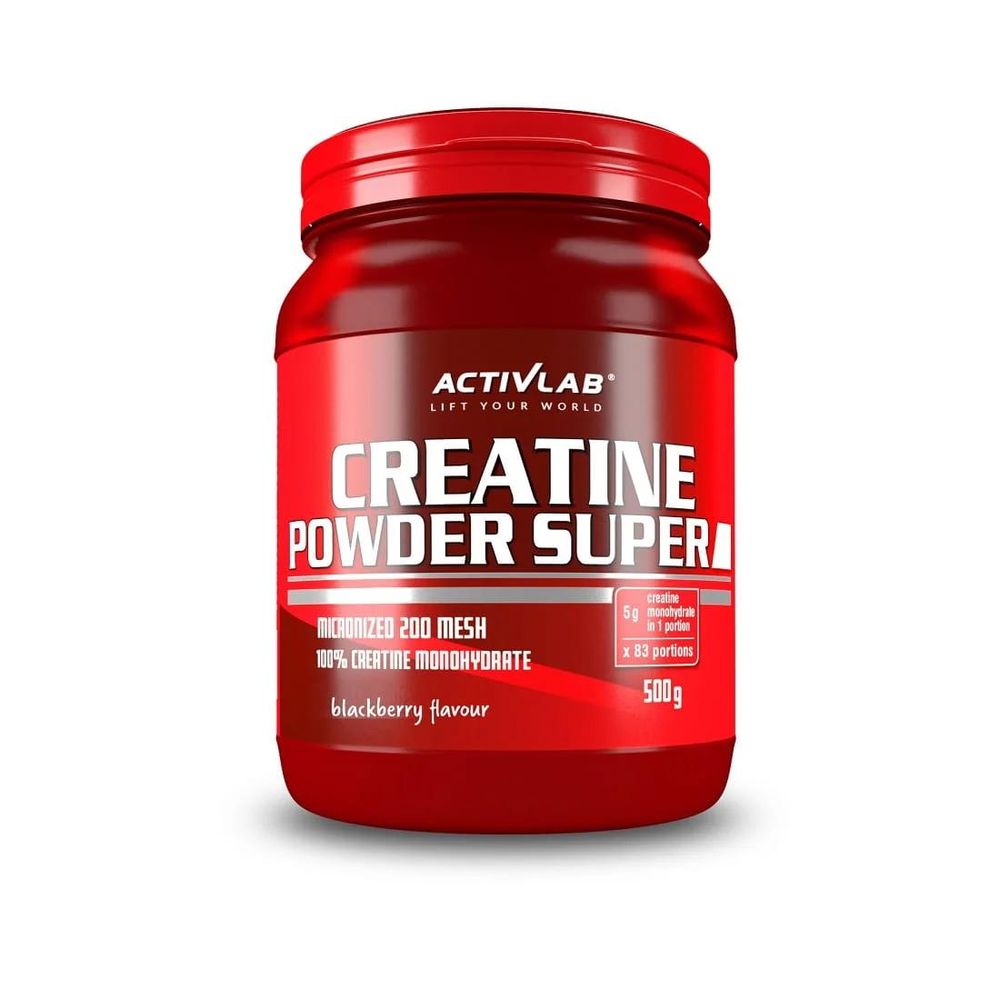 Activlab Creatine Powder Super 500 g, Schwarze Johannisbeere, 100% Kreatin Monohydrat, 5000 mg Kreatin pro Portion, 200 Mesh, Muskelaufbau