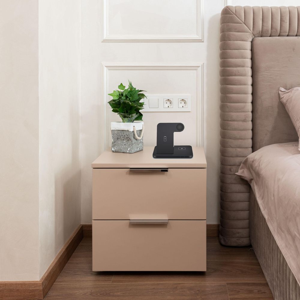 CHEROY 3 in 1  Ladestation - 15 W Qi MagSafe Kabelloses Ladegerät - Für Apple iPhone, Apple Watch, AirPods - Schwarz