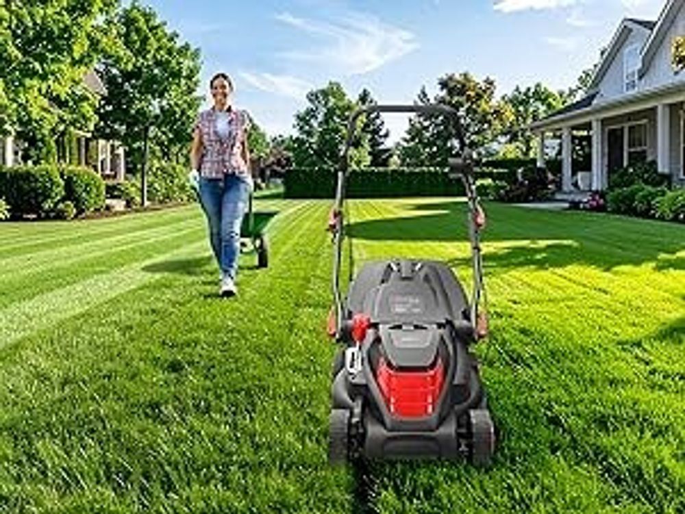 LEHMANN Elektro-Rasenmäher bis 1000 m², 1600 W, 38 cm Schnittbreite, 40 L Grasangkorb, 5-stufige Schnitthöheneinstellung von 25 bis 75 mm