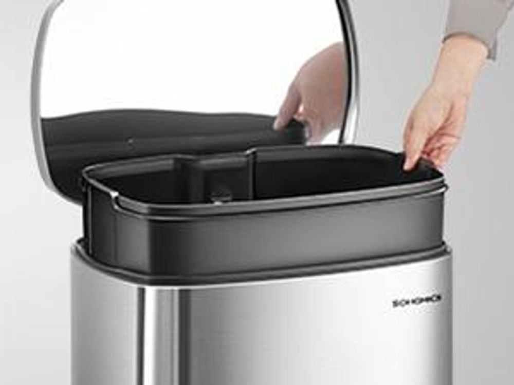 SONGMICS Mülleimer Küche, 50 Liter, Abfalleimer, Treteimer, mit Deckel, Softclose, Fußpedal