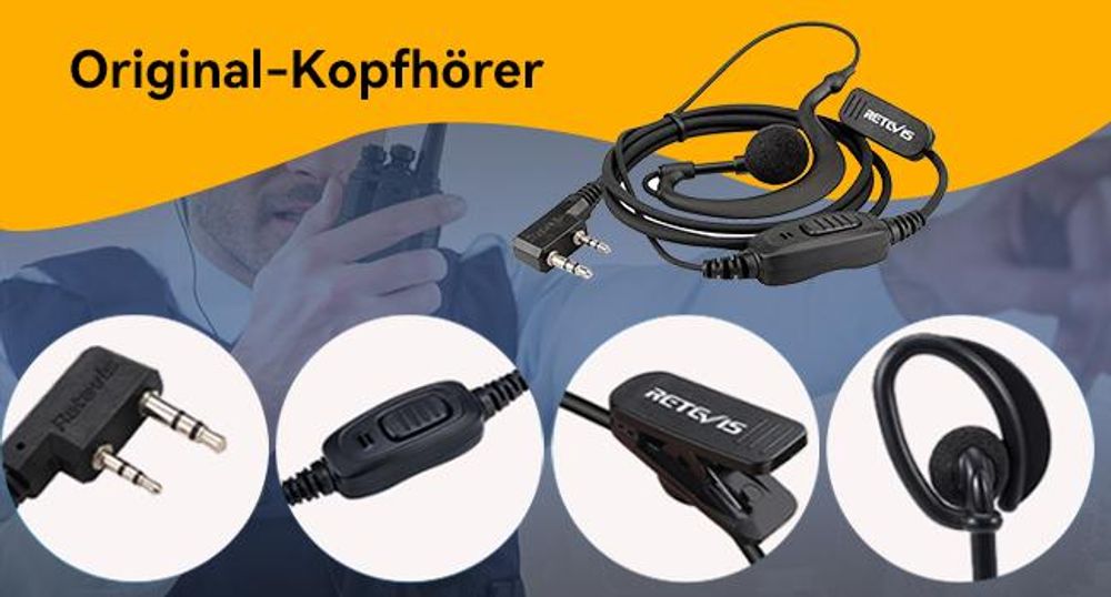 Retevis RT24V Freenet Funkgeräte, 6 Kanäle Wiederaufladbares Walkie-Talkie mit Energiesparfunktion, mit Headset und USB-Ladestation für Hausgebrauch