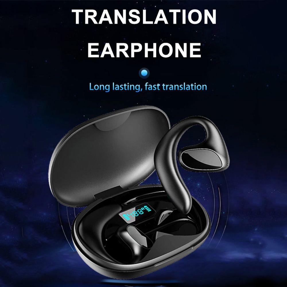 M8 Übersetzungs-Headset, kabelloses Bluetooth-Übersetzungs-Headset, 144 Sprachen | sofortige Übersetzung | intelligenter Sprachübersetzer, Schwarz