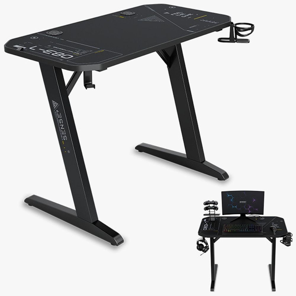 SENSE7 Nomad – cybernetyczny stół do gier, biurko 120 x 60 cm, w zestawie podkładka pod mysz XXL, stół komputerowy, stół do komputera, biurko dla graczy, małe biurko, pokój młodzieżowy