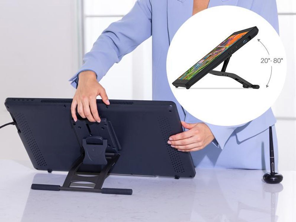 HUION Kamvas 22 21,5 Zoll Grafiktablett mit Display, 120% sRGB-Farbumfang, blendfreier Mattfilm, kann ber EIN voll ausgestattetes USB-C-zu-USB-C-Kabe
