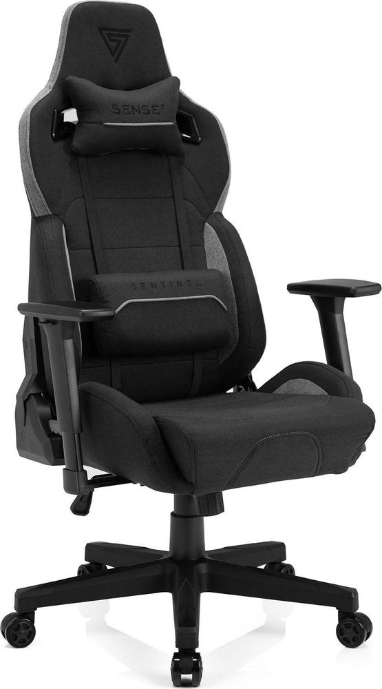 SENSE7 Sentinel – fotel gamingowy, fotel biurowy, ergonomiczny fotel biurowy, ergonomiczny fotel dla graczy, fotel gamingowy, fotel gamingowy w kolorze czarnym, fotele gamingowe o nośności 150 kg