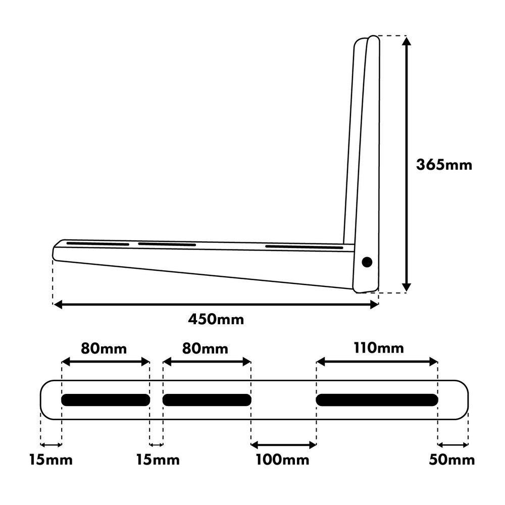 Halterung / Aufhängung für Maclean-Klimaanlagen / Wärmepumpen Armlänge 365 × 450 mm verzinkter Stahl bis 150 kg MC-143