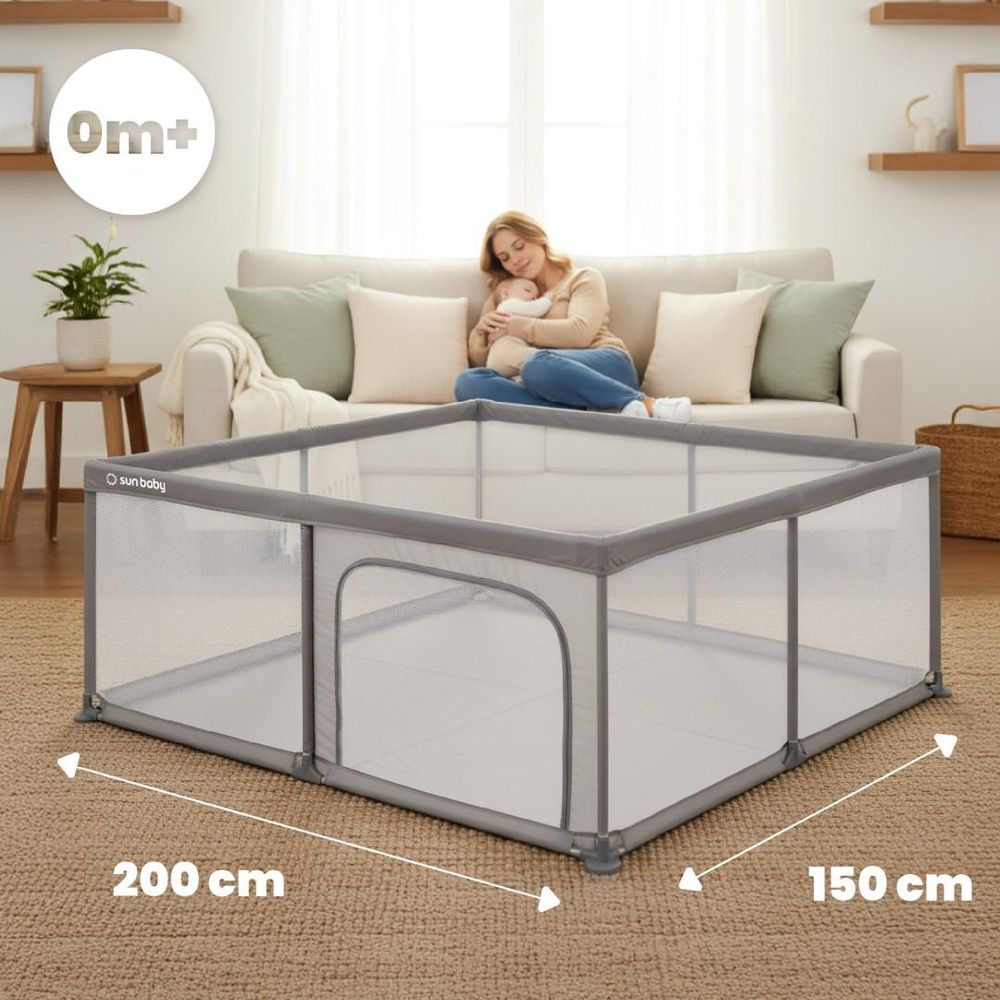 Kinderbox in woonkamer met afmetingen 200x150 cm