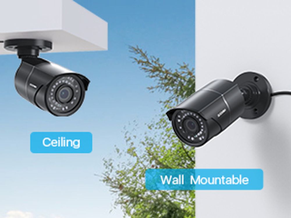 ZOSI 1080P HD 4-in-1 TVI/AHD/CVI/CVBS Outdoor Video Überwachungskamera mit OSD Menütaste, 3.6mm Linse, 36 IR LEDs, Nachtsicht, IP66 Metallgehäuse