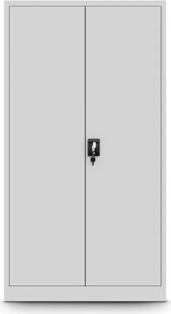 Aktenschrank mit Geheimfach Metallschrank Büroschrank Stahlblech Pulverbeschichtung 185 cm x 90 cm x 45 cm Farbe: grau