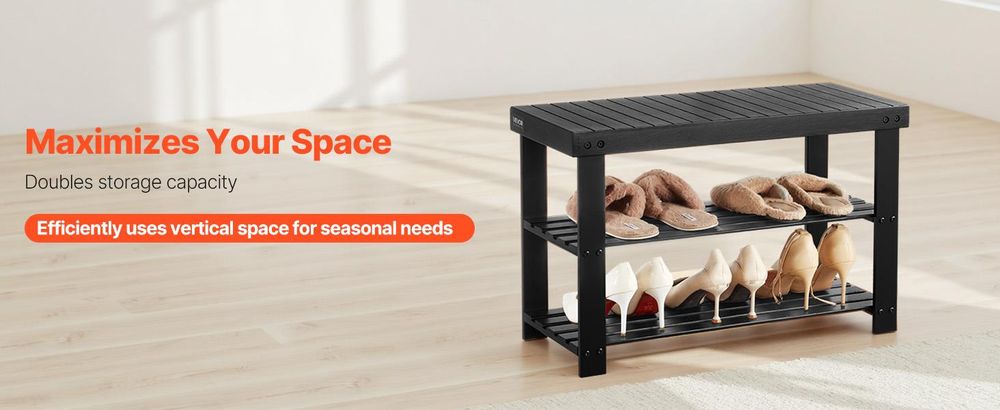 VEVOR Schuhregalbank Schuhbank (703 x 288 x 451 mm), Eingangsbereichsbank aus Ba