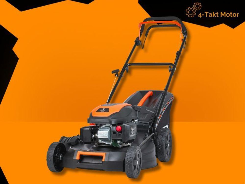 FUXTEC Benzin Rasenmäher FX-RM5170 - 170ccm | 51cm | 28Kg | 4-Takt | Selbstantrieb | Mulchfunktion | Seitenauswurf | 60L Fangkorb | bis 1000m²