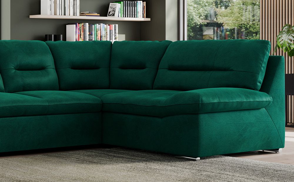 grün Ecksofa aus strukturiertem Stoff