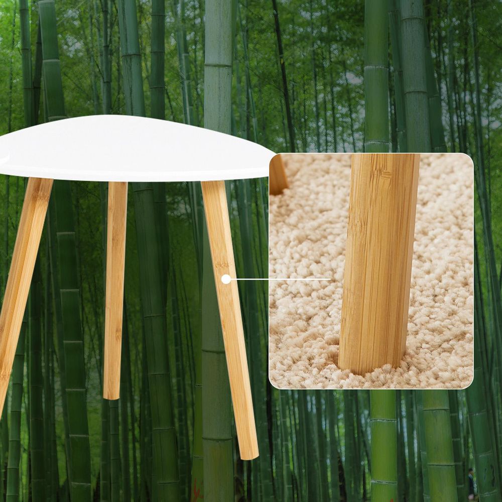 SoBuy Couchtisch 2er-Set – Platzsparende Beistelltisch, Wohnzimmertisch Kleiner Tisch, Groß 55 cm & Klein 40 cm, Weiß, FBT74-W