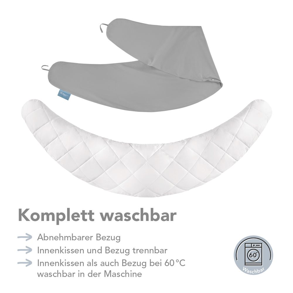 XXL Stillkissen grau | Schwangerschaftskissen | 190 x 40 cm | Xdream | waschbar