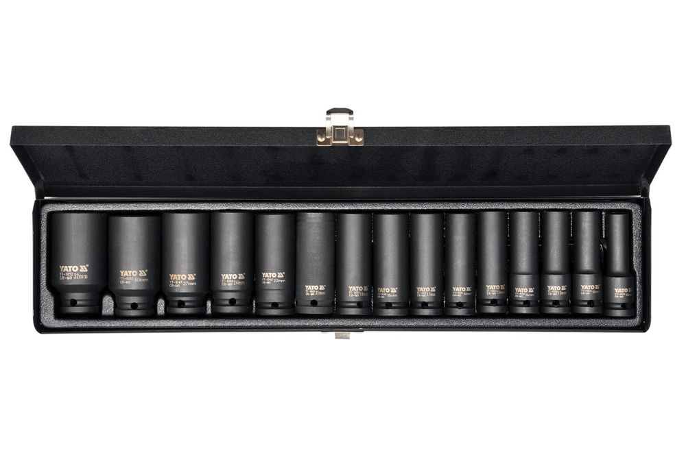 YATO 1/2" Schlagschrauber-Steckschlüsselsatz 10-32 mm 15-teilig (YT-1055)