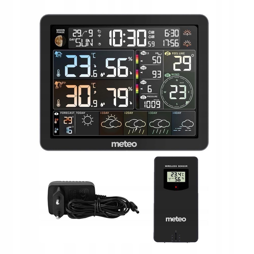 METEO SP400 WIFI Wetterstation mit Außensensor und Farbdisplay