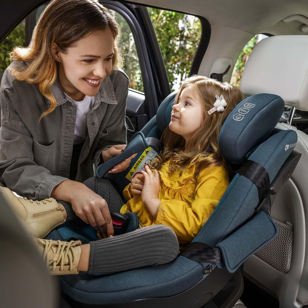 Kinderkraft I-GUARD i-Size - Autositz 40-105 cm - R129 Norm - 360° - H-GUARD SYSTEM - ISOFIX - Belüftete Schale - Verstellbare Kopfstütze - Grau
