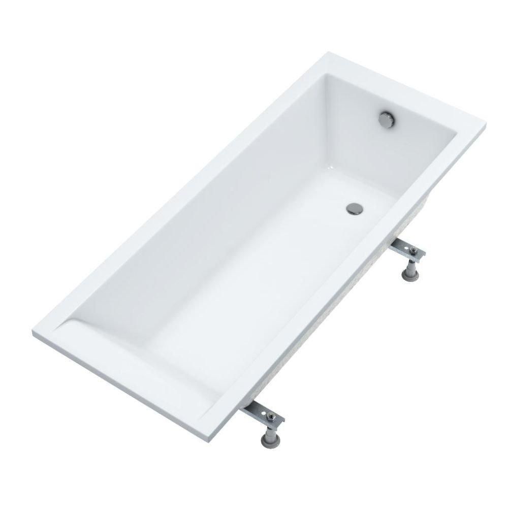 AQUA for you | Badewanne - KRONOS SQUARE - Rechteckbadewanne – 160x70 cm - Universal - Weiß - mit Verkleidung, Siphon, Füßen