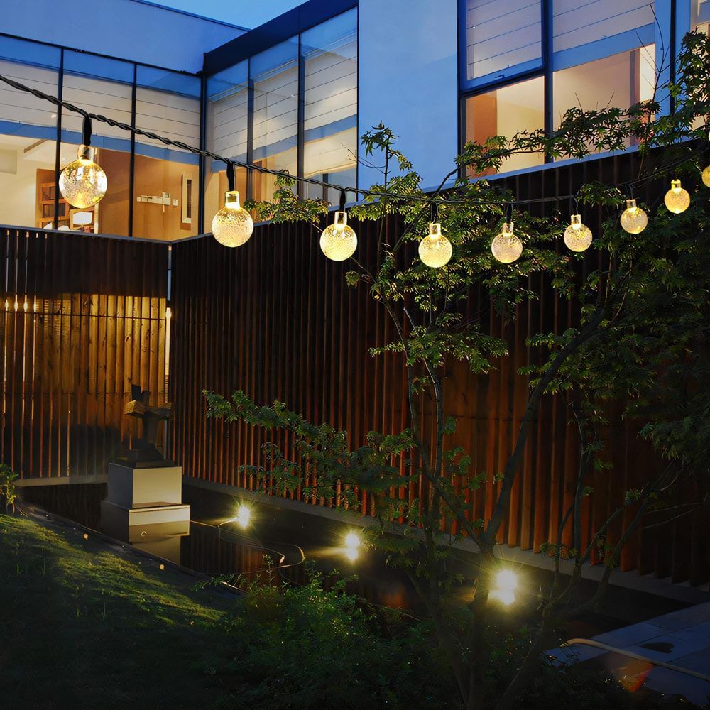 Solar Lichterkette Außen, 10 Meter, warmweiß, 3 Lichtmodi, 100 LEDs Kugeln, Ideal für Garten, Terrasse, Balkon - Retoo