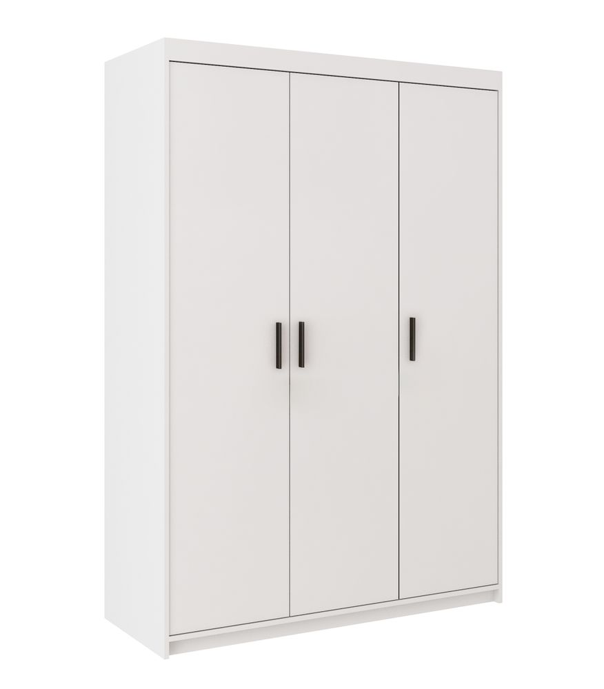 AX LIVING Storicos 3T 3 türig Kleiderschrank Weiß 133cm Breite, modern