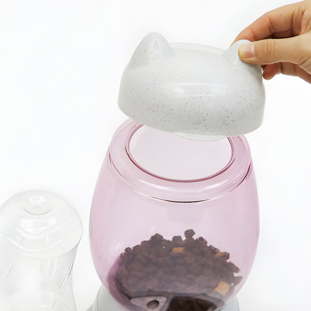Futterspender und Wasserspender für Haustiere Set 2.2L und 0.5L zur Fütterung Hund und Katze Futterstation Futterautomat Trockenfutter Wasser Retoo