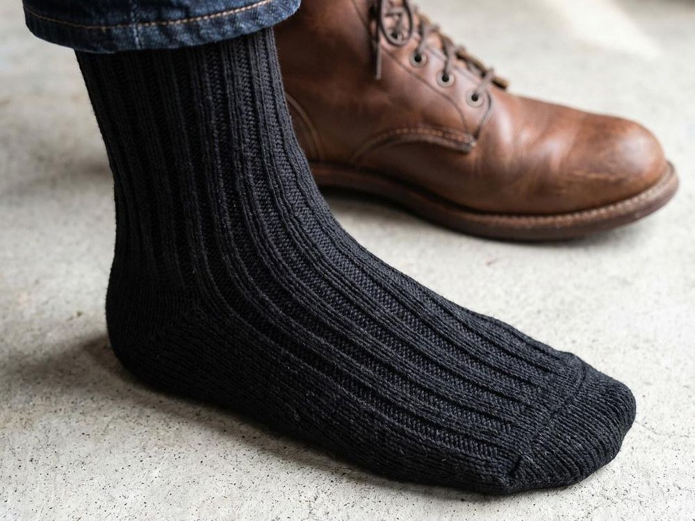 Dicke Baumwollsocken mit grober Rippe