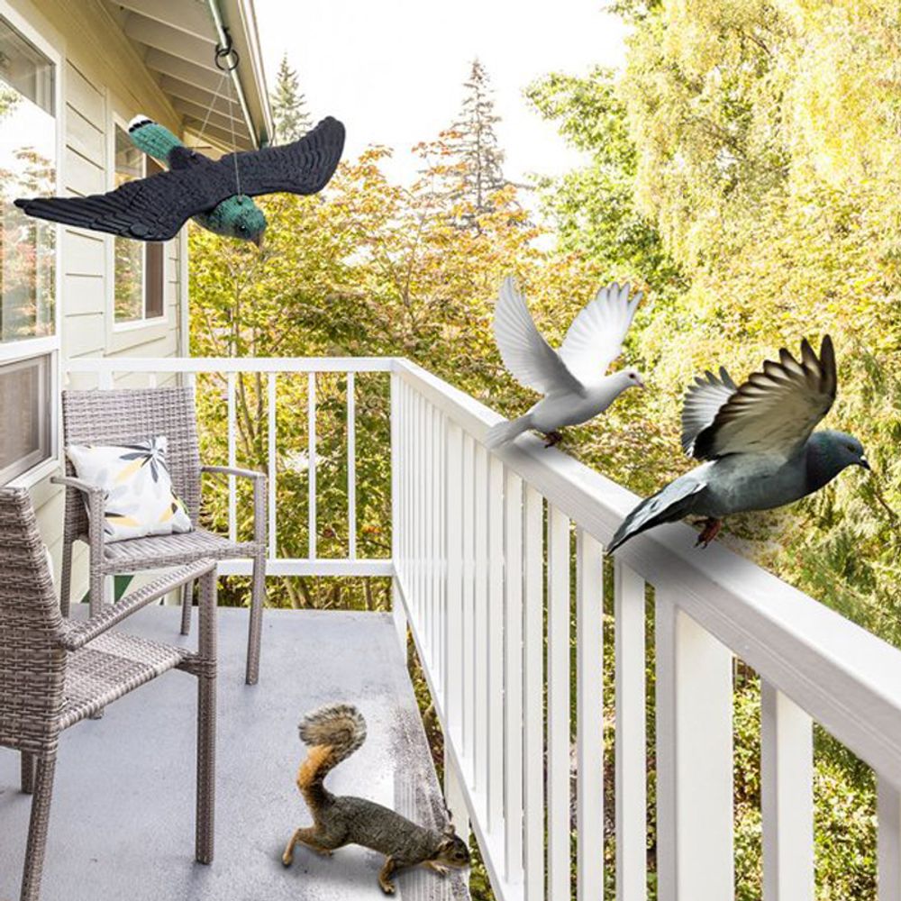 Vogelschreck Vogelabwehr Naturgetreuer Lebensgroß Falke Atrappe Fliegender Greifvogel Vogelscheuche Raubvogel Vogel Taubenabwehr Taubenschreck Vogelabwehr Retoo