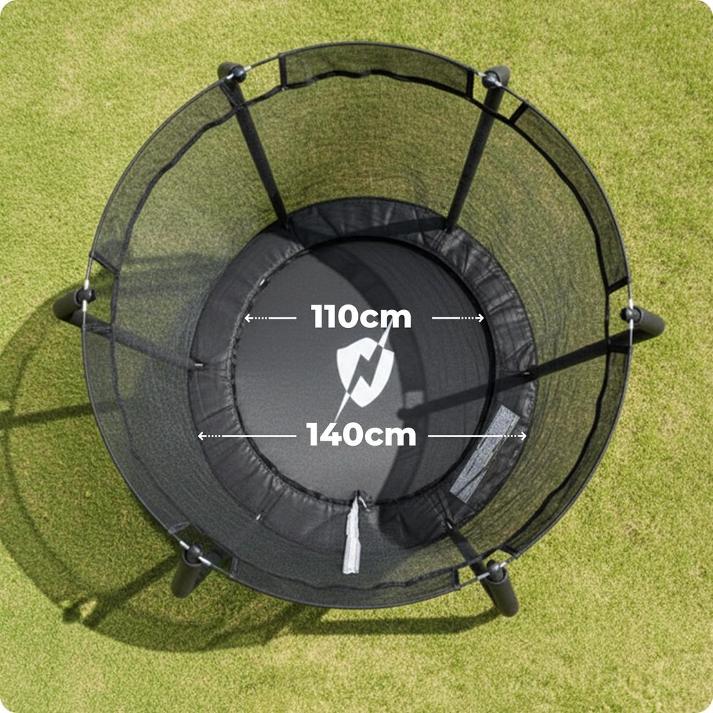 Thunder Gartentrampolin Elite 140 cm 4,5 ft Innennetz 50 kg Schwarz