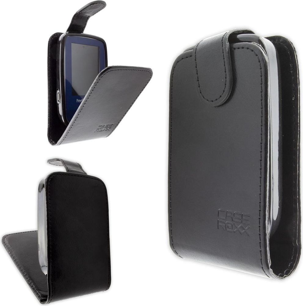 caseroxx Schutz Tasche Hülle Flip Cover kompatibel mit Freestyle Libre 1 / 2 / 3 / 14 Day, Smartphone Tasche Flip Cover in schwarz